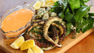 Grilled Octopus in Herb Paste with Rouille