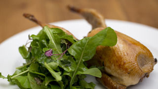 Baked Stuffed Quail with Vino Cotto and Rocket