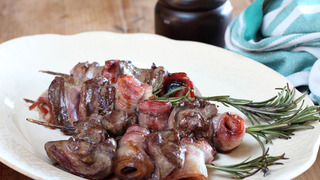 Rosemary Skewered Chicken Livers with Quince